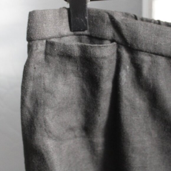 Eileen Fisher Vintage Black Linen Wrap Maxi Skirt Size Large - Picture 7 of 8